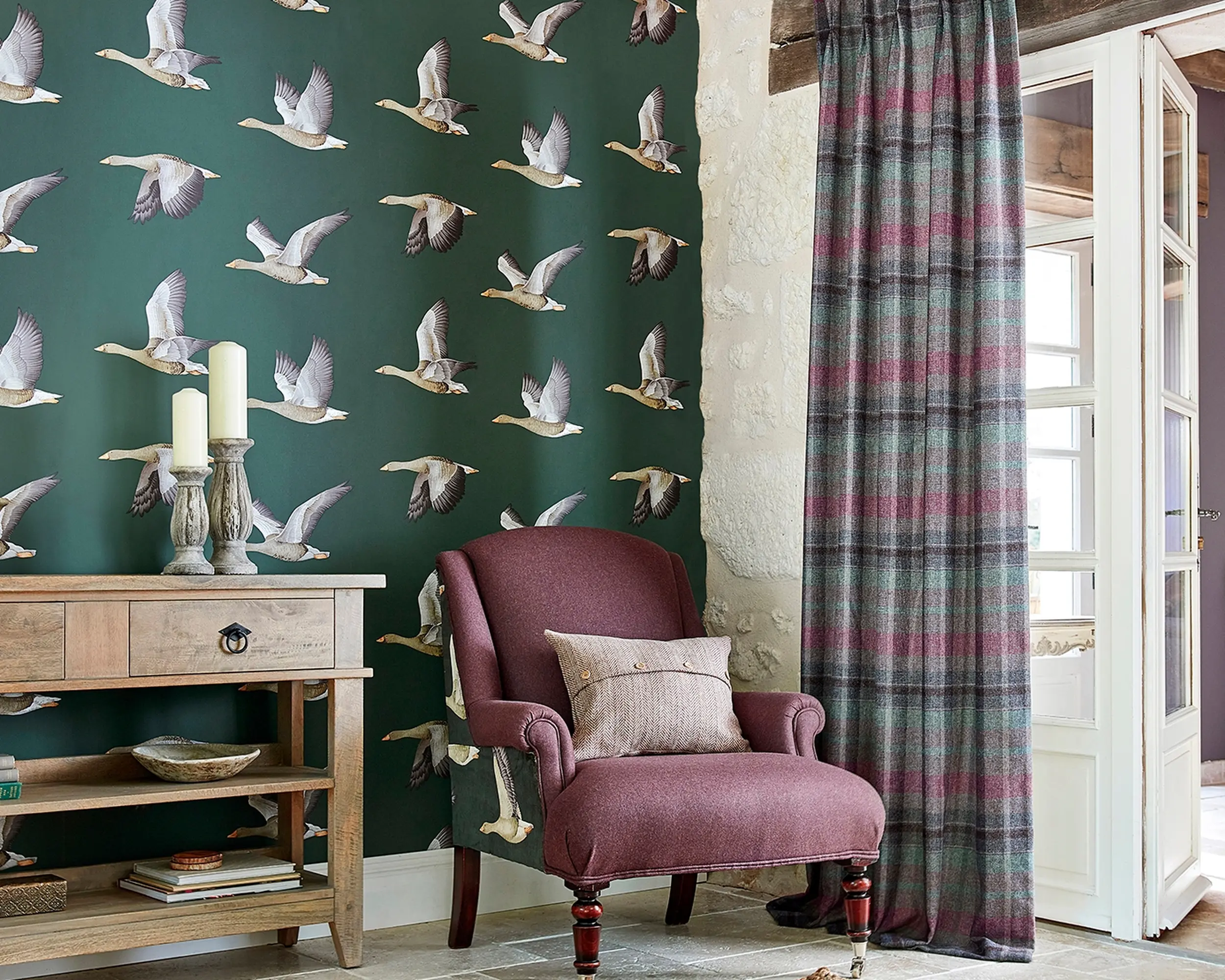Sanderson Elysian Geese Wallpaper