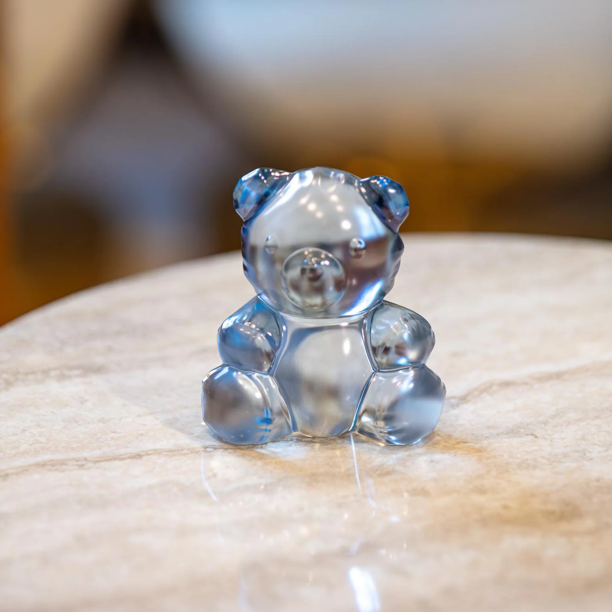 Lalique Teddy Air Small Blue Luster – Teddybär aus Kristall