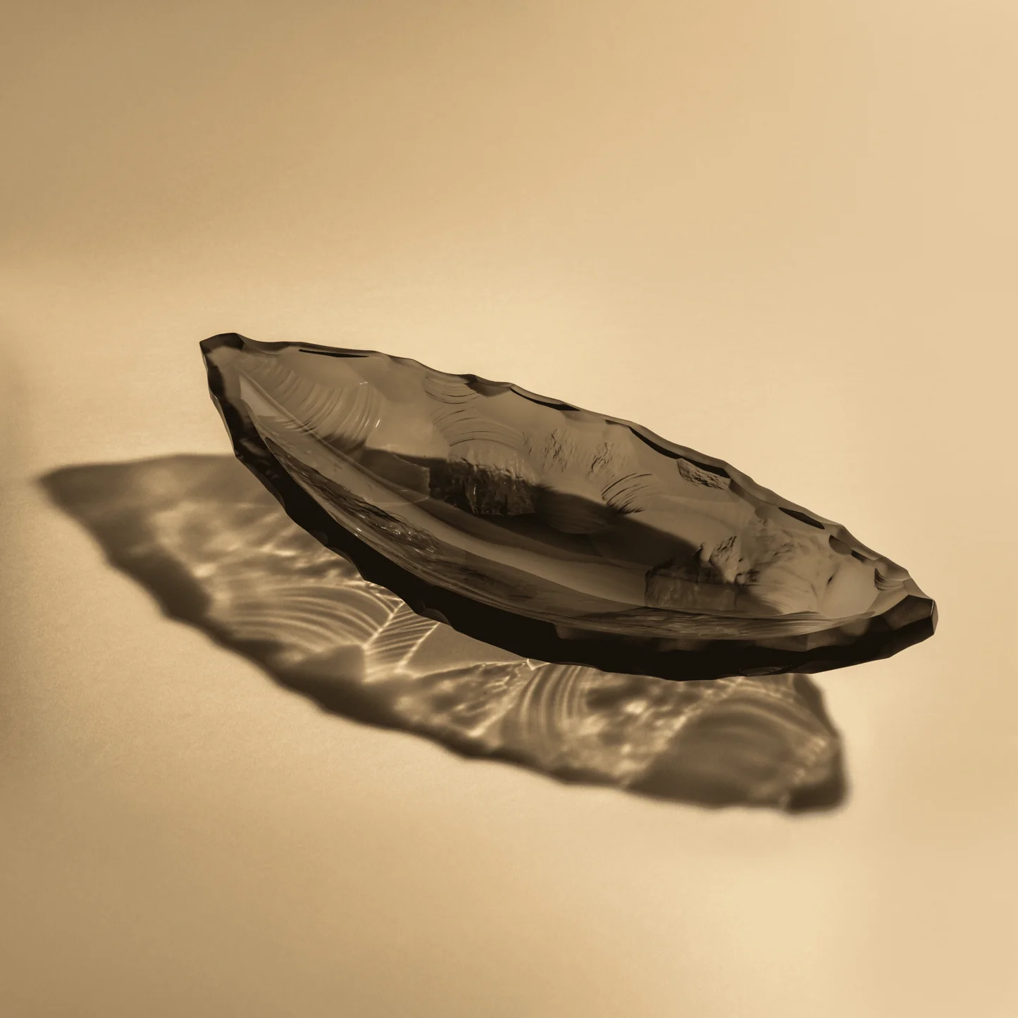Lalique Silex Schale mittel - grau