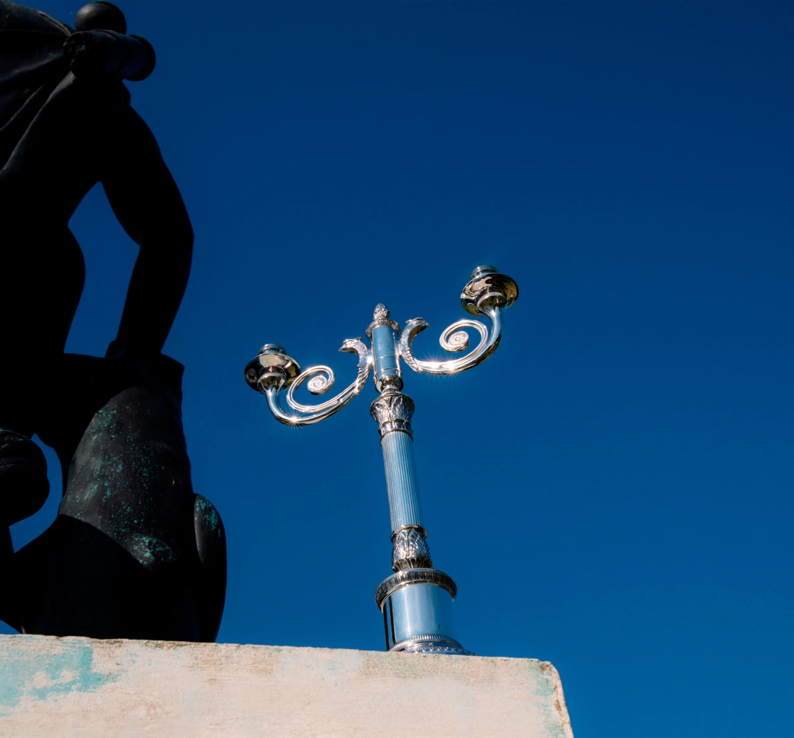 Christofle Malmaison Silver-Plated 2-er Kerzenleuchter