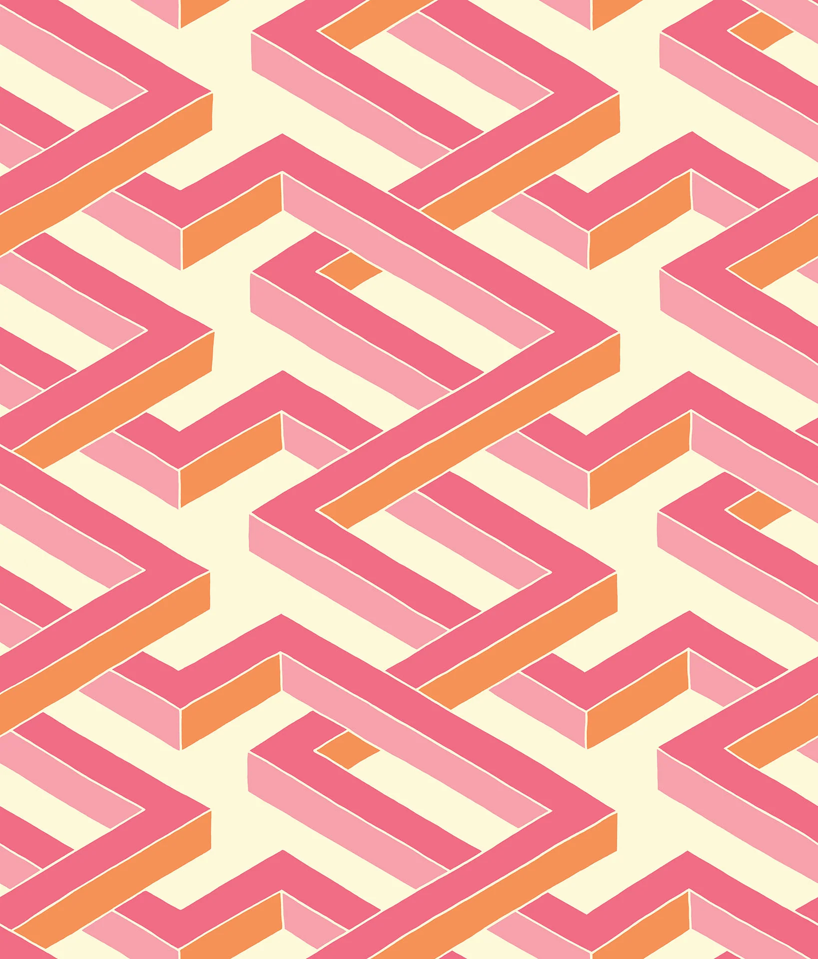 Fuchsia & Orange on White