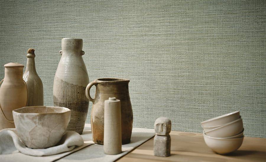 Romo Kousa Reed – Vinyl-Tapeten mit Stoffflecht-Struktur