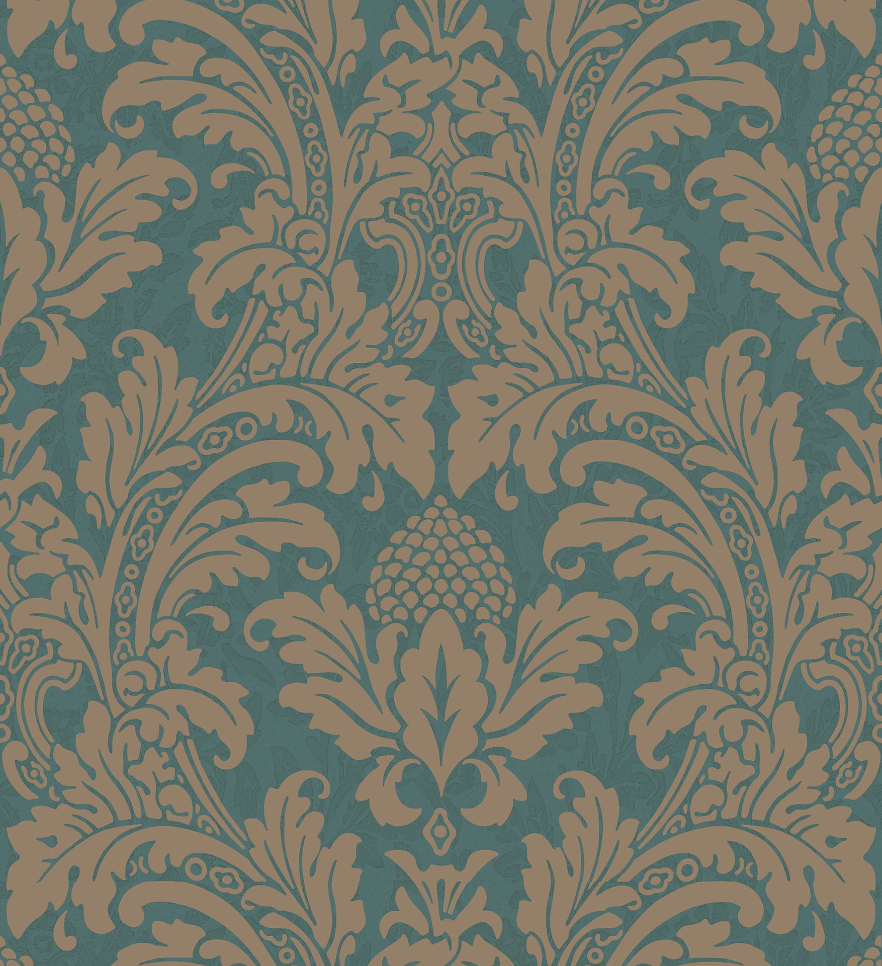 Metallic Gold on Teal