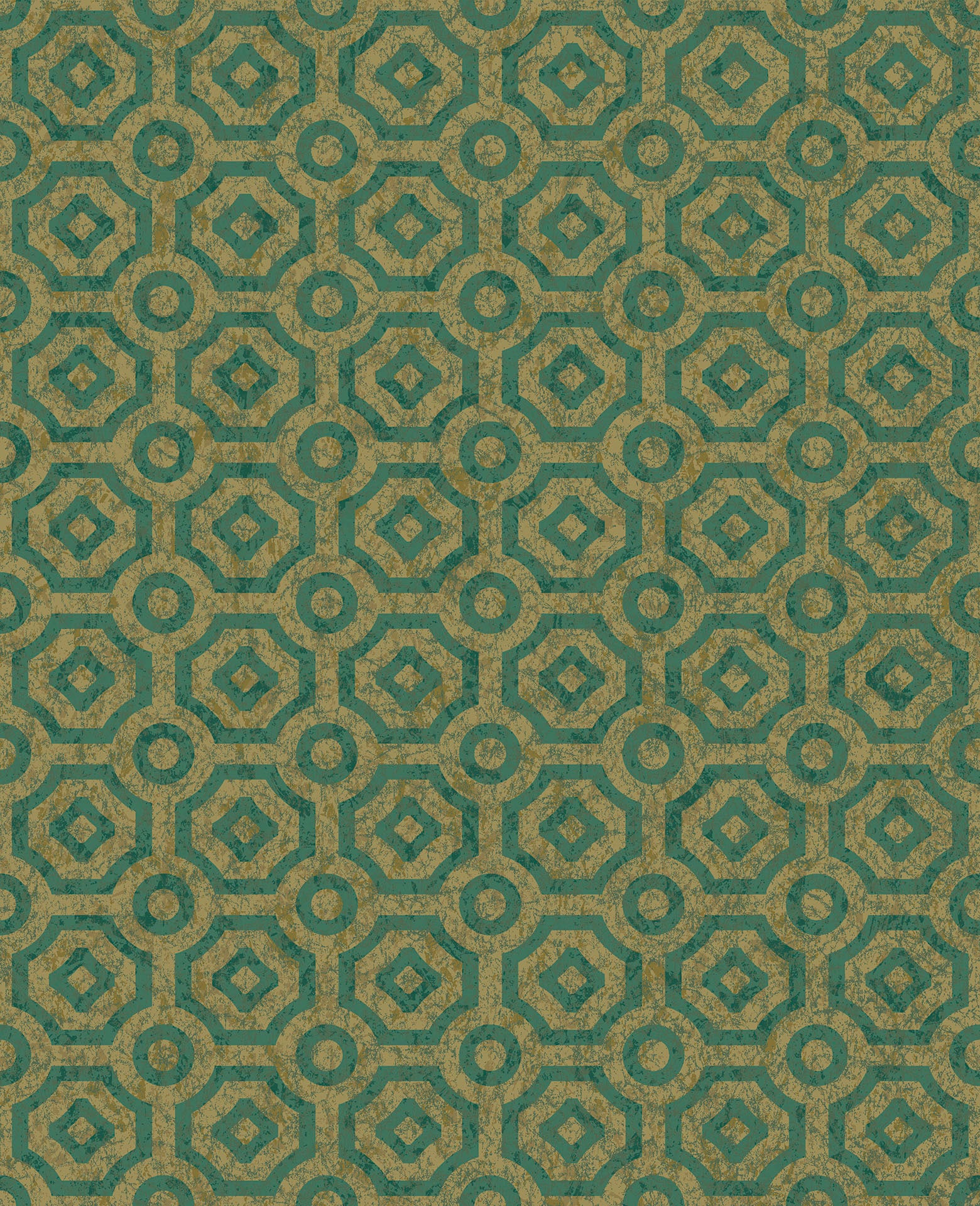 Emerald on Metallic Antique Gold
