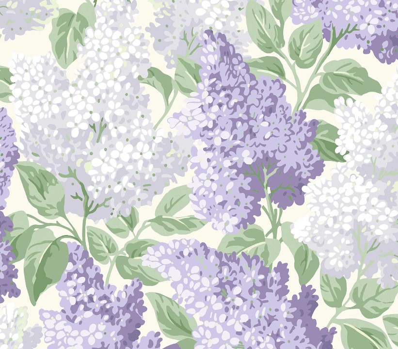 Lilac & Heath Grey on White