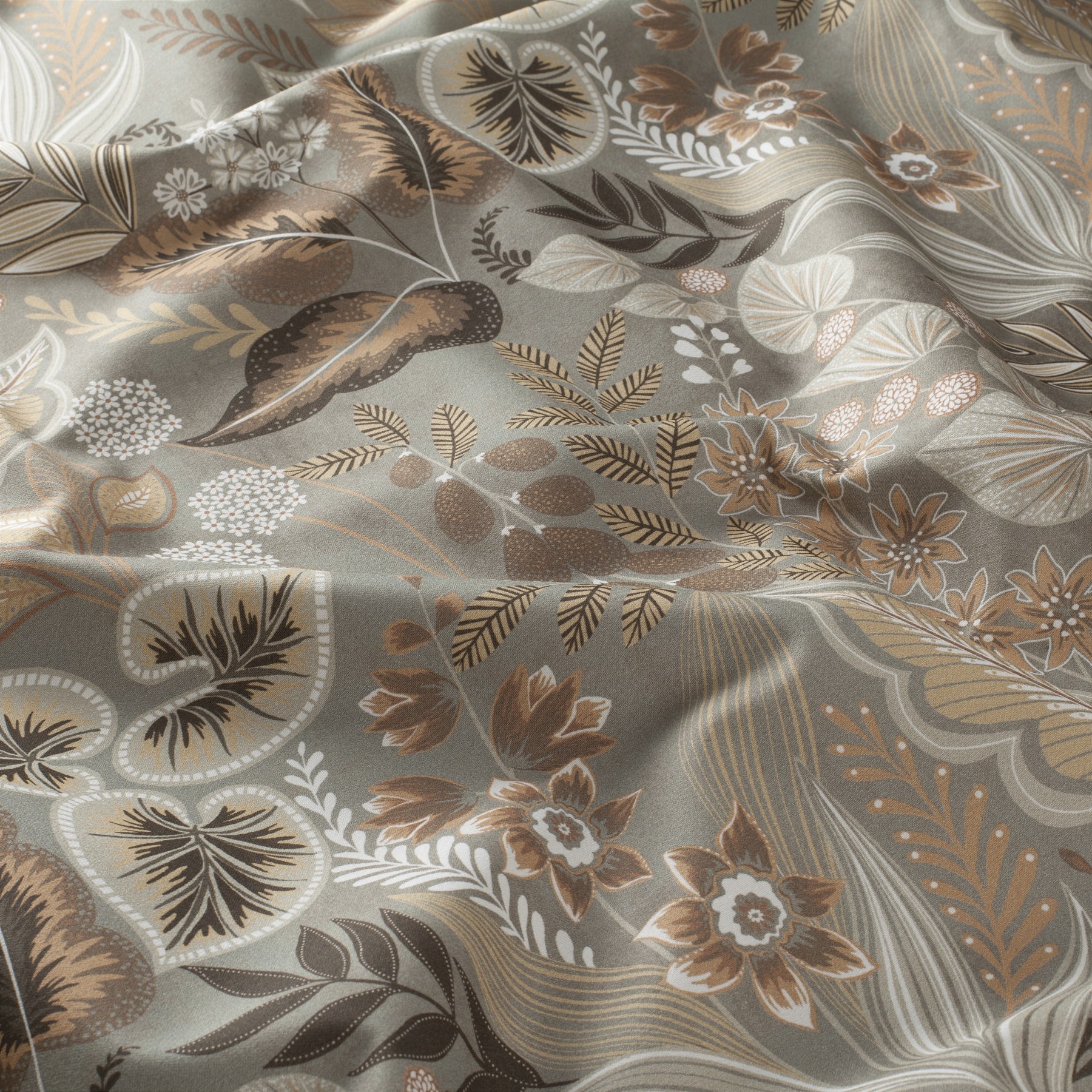 JAB Wildflower – Dekorstoff Satin mit Blumenmuster