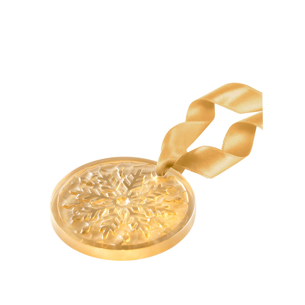 Lalique Frost Christmas Ornament - gold