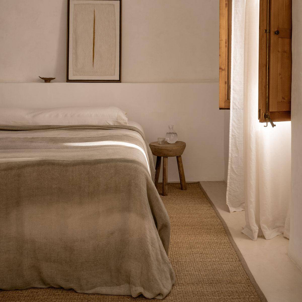 Alhambra Ni – Naturleinen mit Batik-Effekt