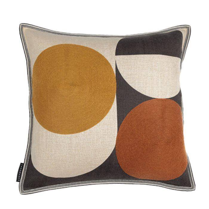 Casamance Ellipse Noir ocre cuivre 45x45cm