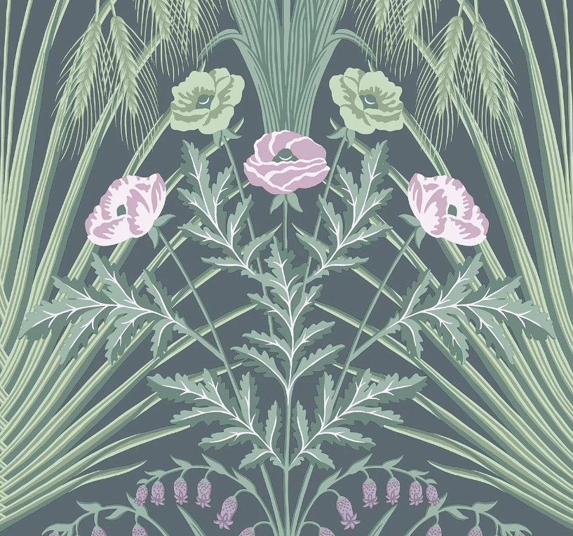 Sage, Mint & Lilac on Dark Viridian