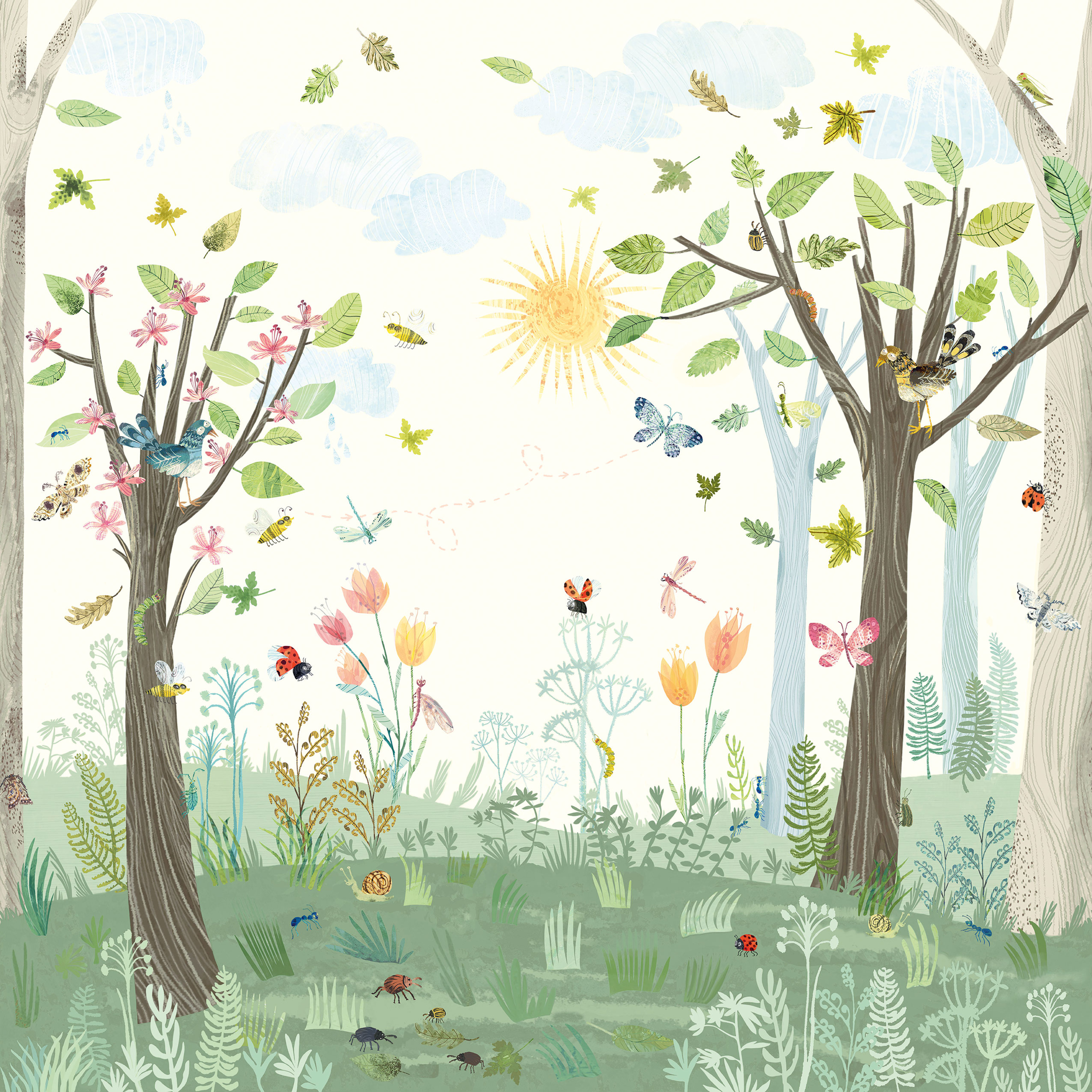 Villa Nova Busy Buzzy Wall Mural Villa Nova Busy Buzzy Wall Mural