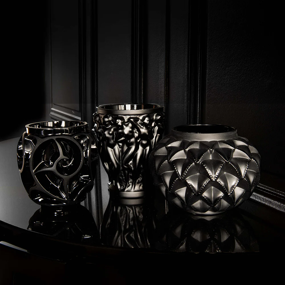 Bacchantes Vase Small Black Crystal