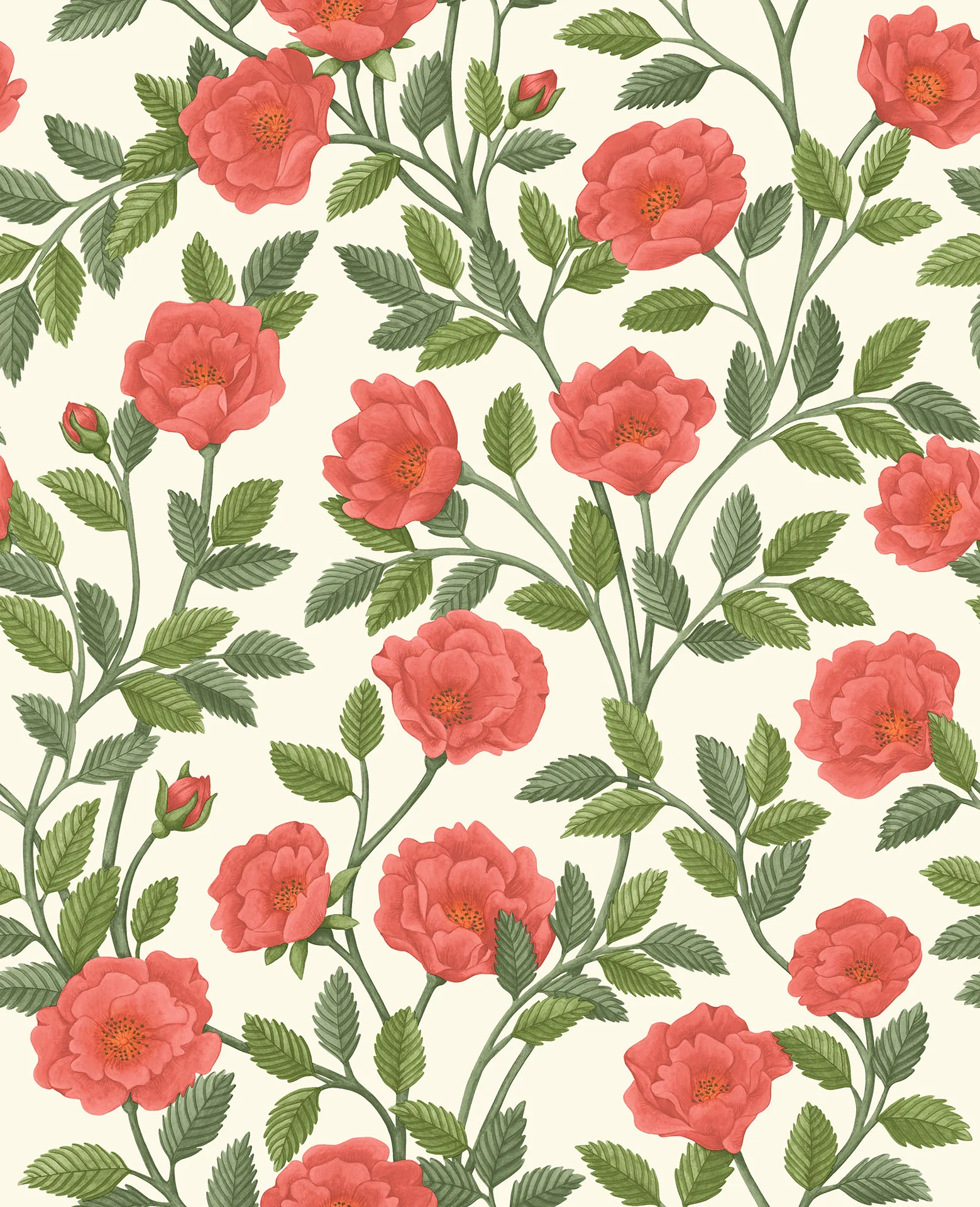 Rouge & Spring Green on Parchment