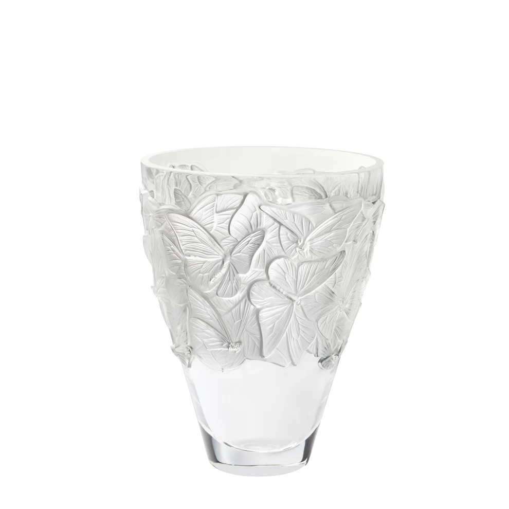 Lalique Papillons Vase groß aus Kristallglas