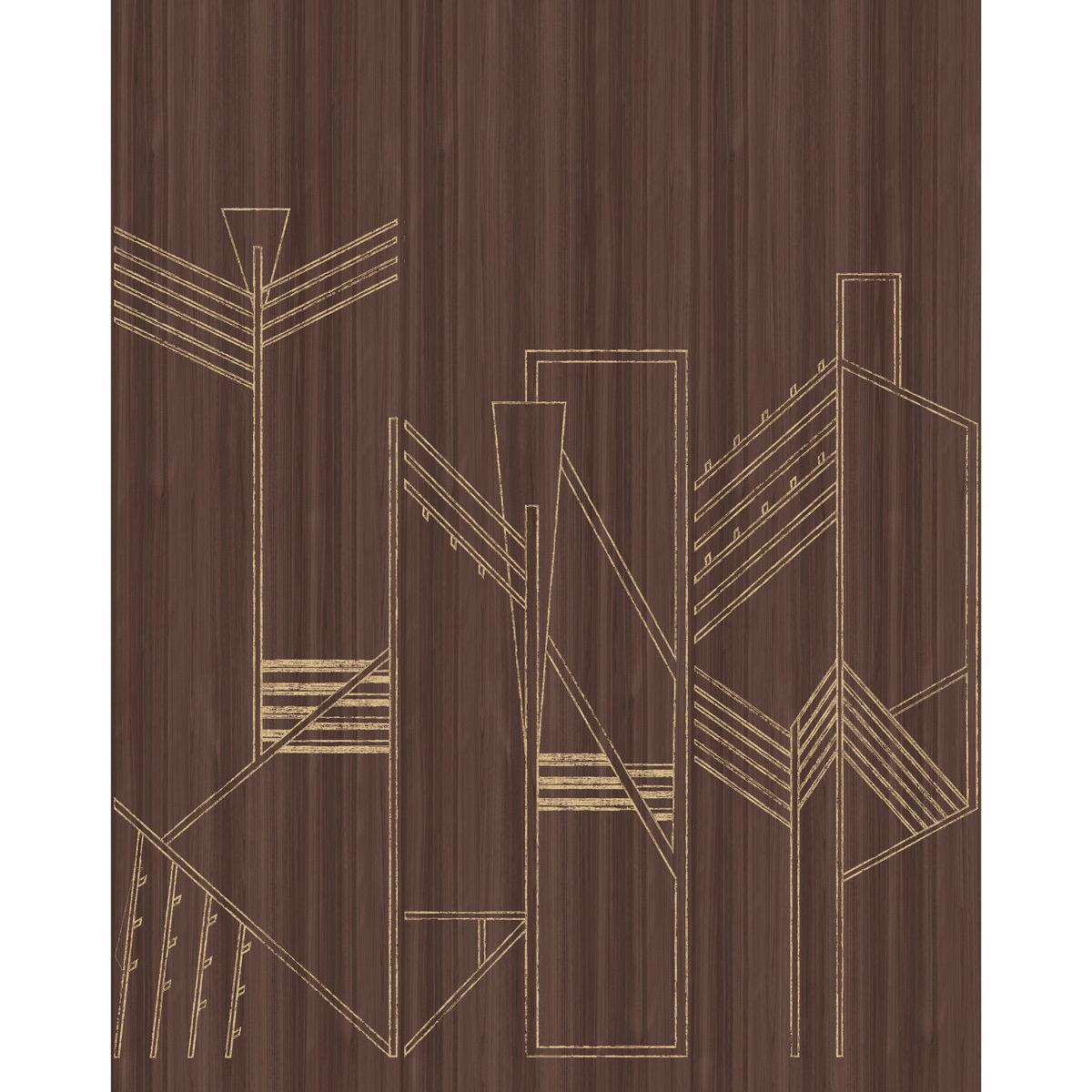 Nobilis Lloyd - Stilvolle Tapete aus Holzfurnier im Art-Deco Look