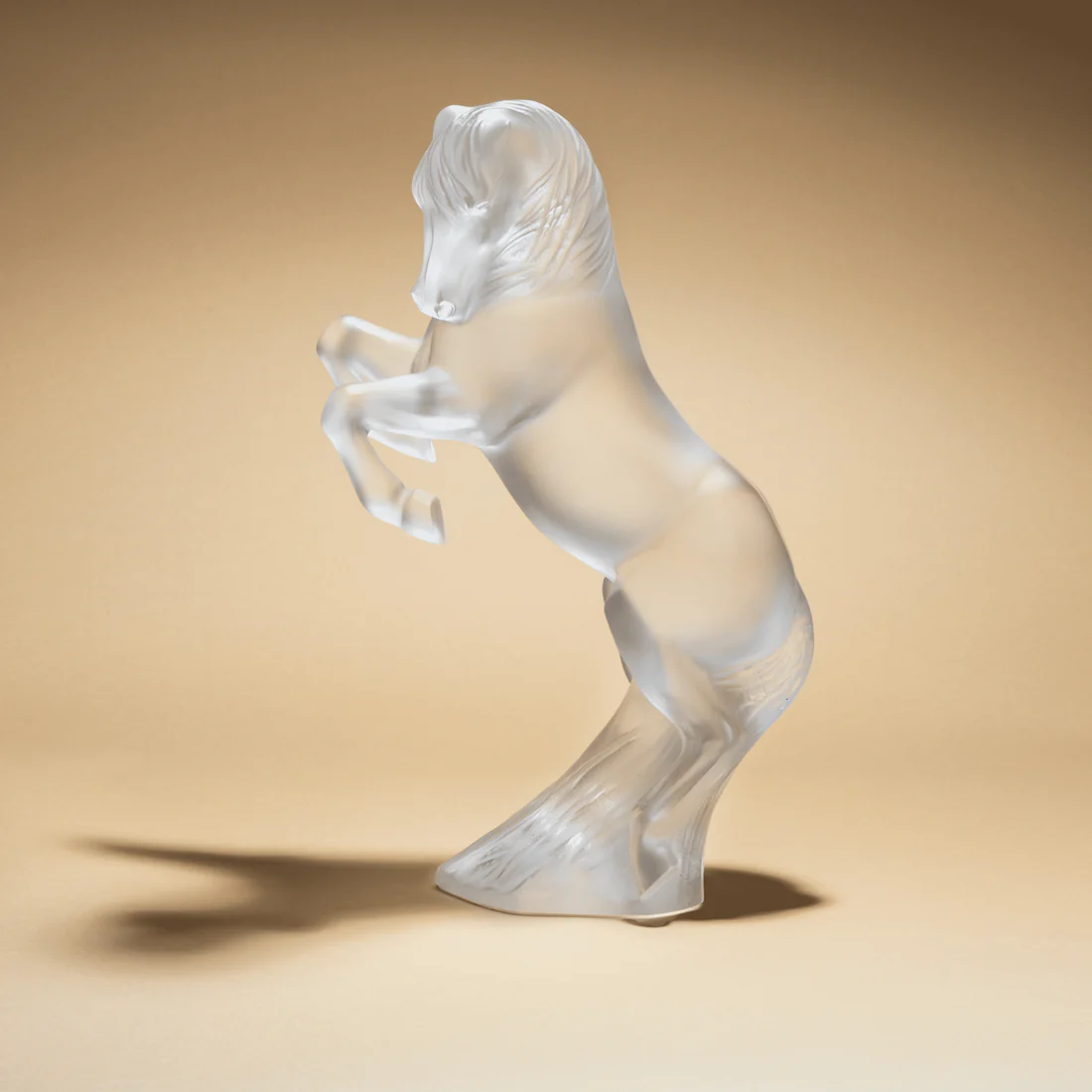 Lalique Pancing Horse Skulptur Small Clear Crystal