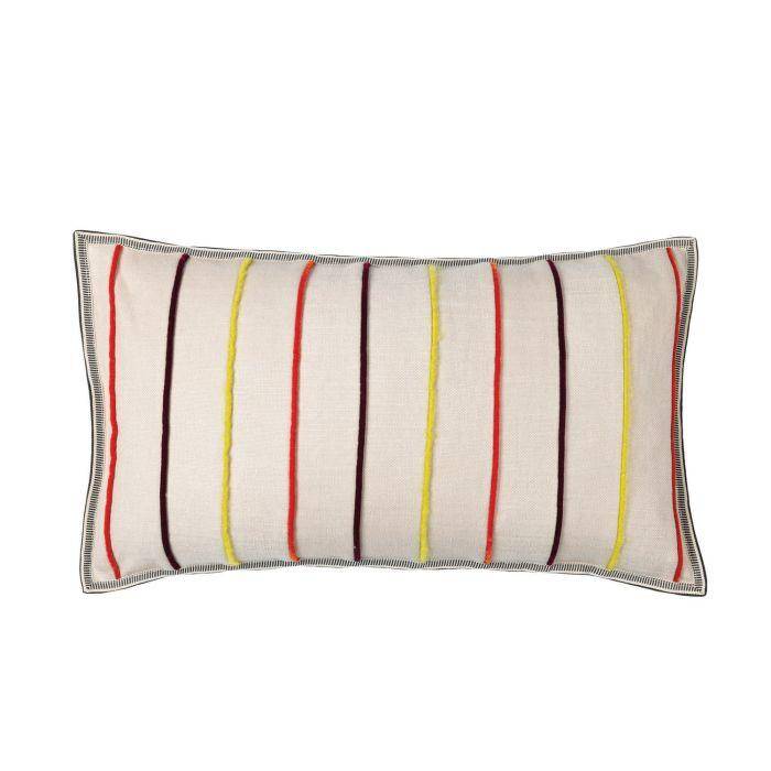Casamance Killin Orange vert 30x50 cm - Gestreifter Kissenbezug