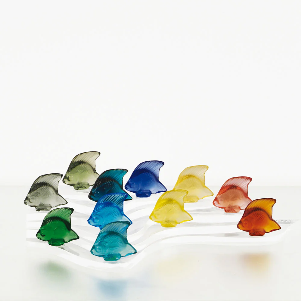 Lalique Fish Sculpture - Golden Red