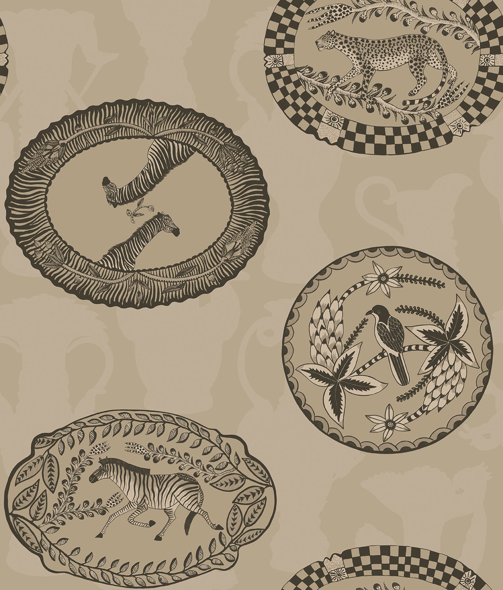 Metallic Gilver & Charcoal on Linen