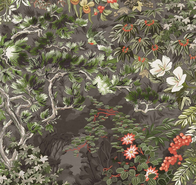 Coral & Olive on Soot