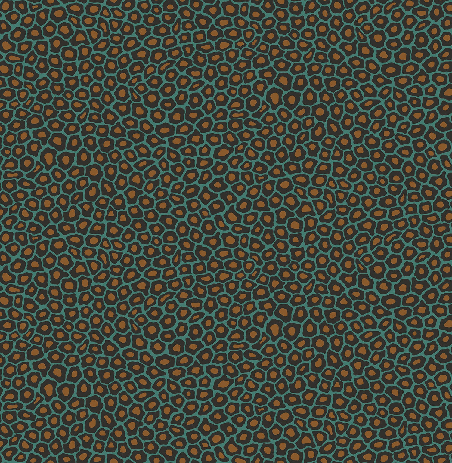 Charcoal & Metallic Gold on Teal