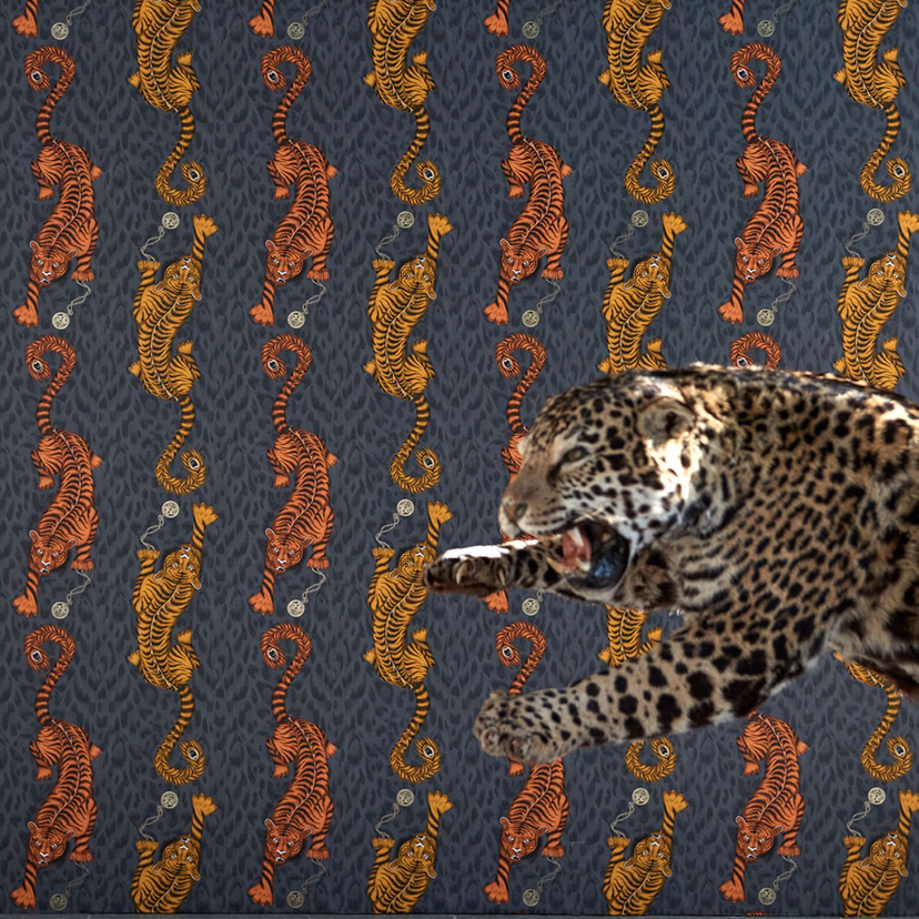 Clarke & Clarke Tigris - Vliestapete mit Tiger-Motiv