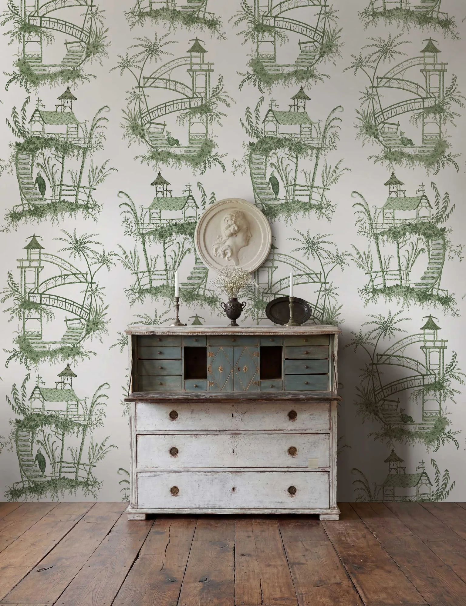 Lorenzo Castillo Pillement - Stilvolle Chinoiserie Tapete