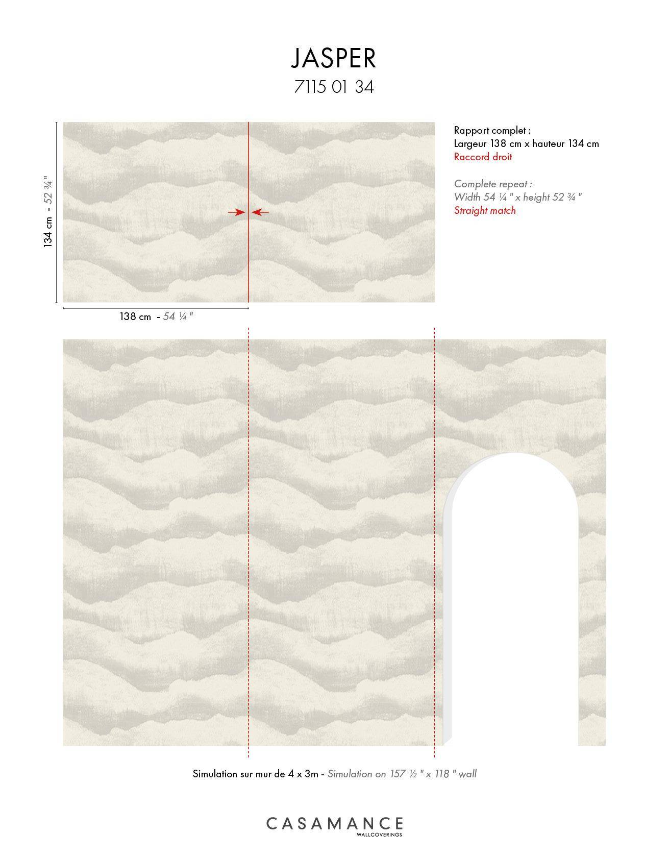 Casamance Jasper - Textil-Tapete in Boucle Struktur