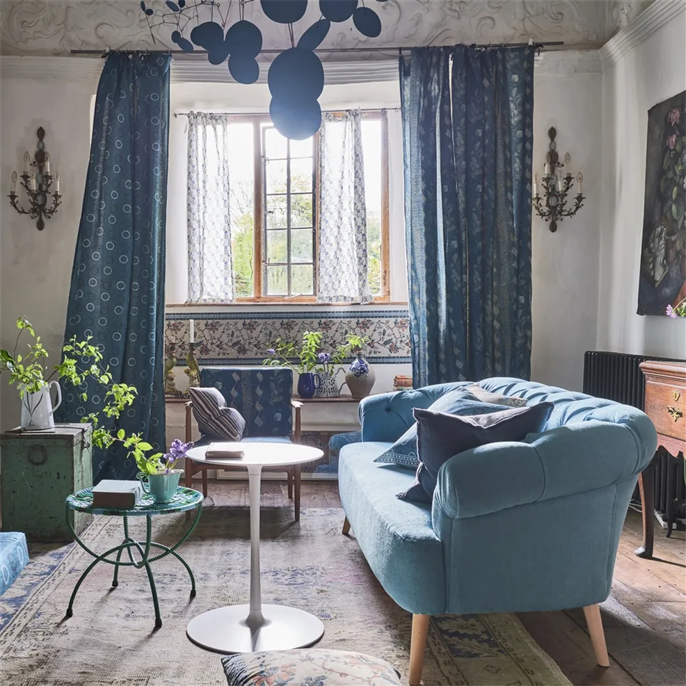 John Derian Indigo Circles