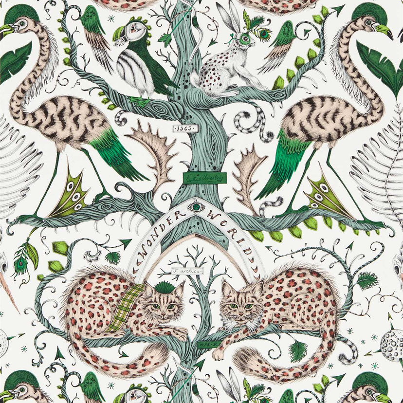 Clarke & Clarke Wonder World - Vliestapeten mit Tieren im Baum