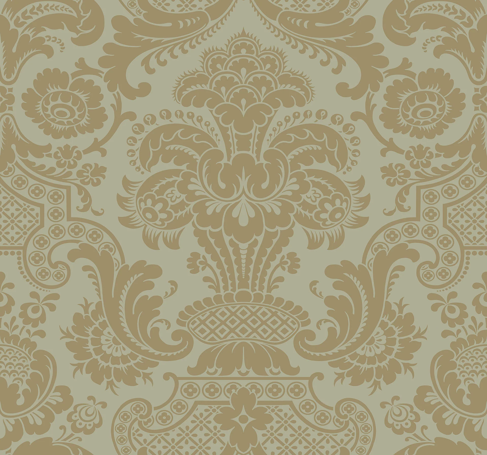 Metallic Antique Metallic Gold on Soft Olive