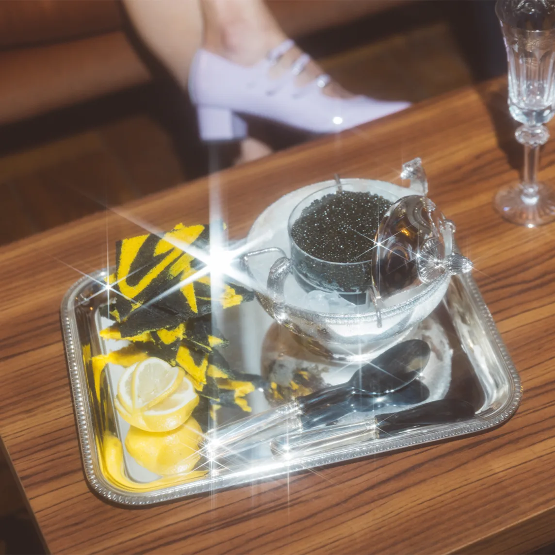 Christofle Malmaison Silver-Plated Caviar Servier Set