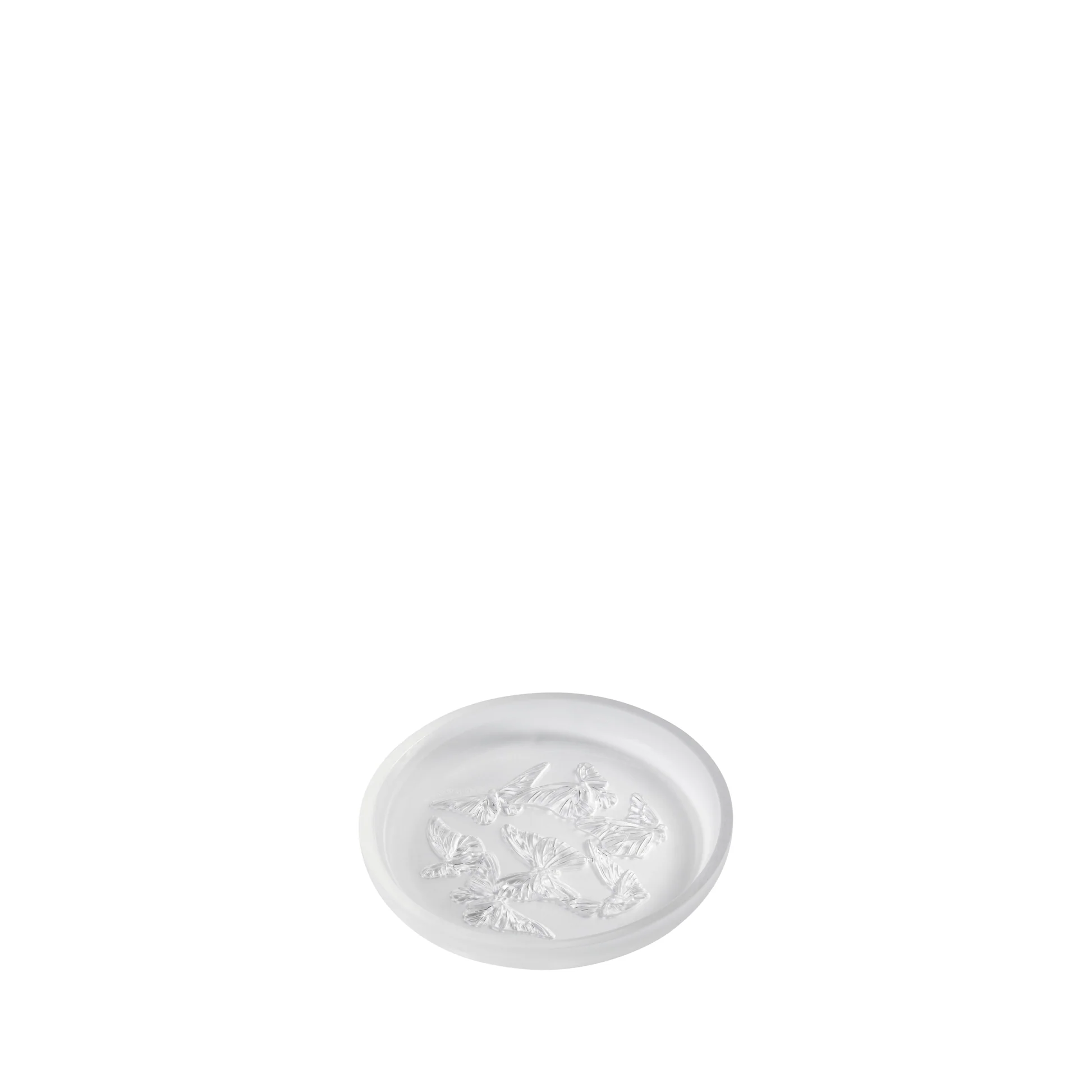 Lalique Papillons – flache Kristallschale mit Schmetterlingen