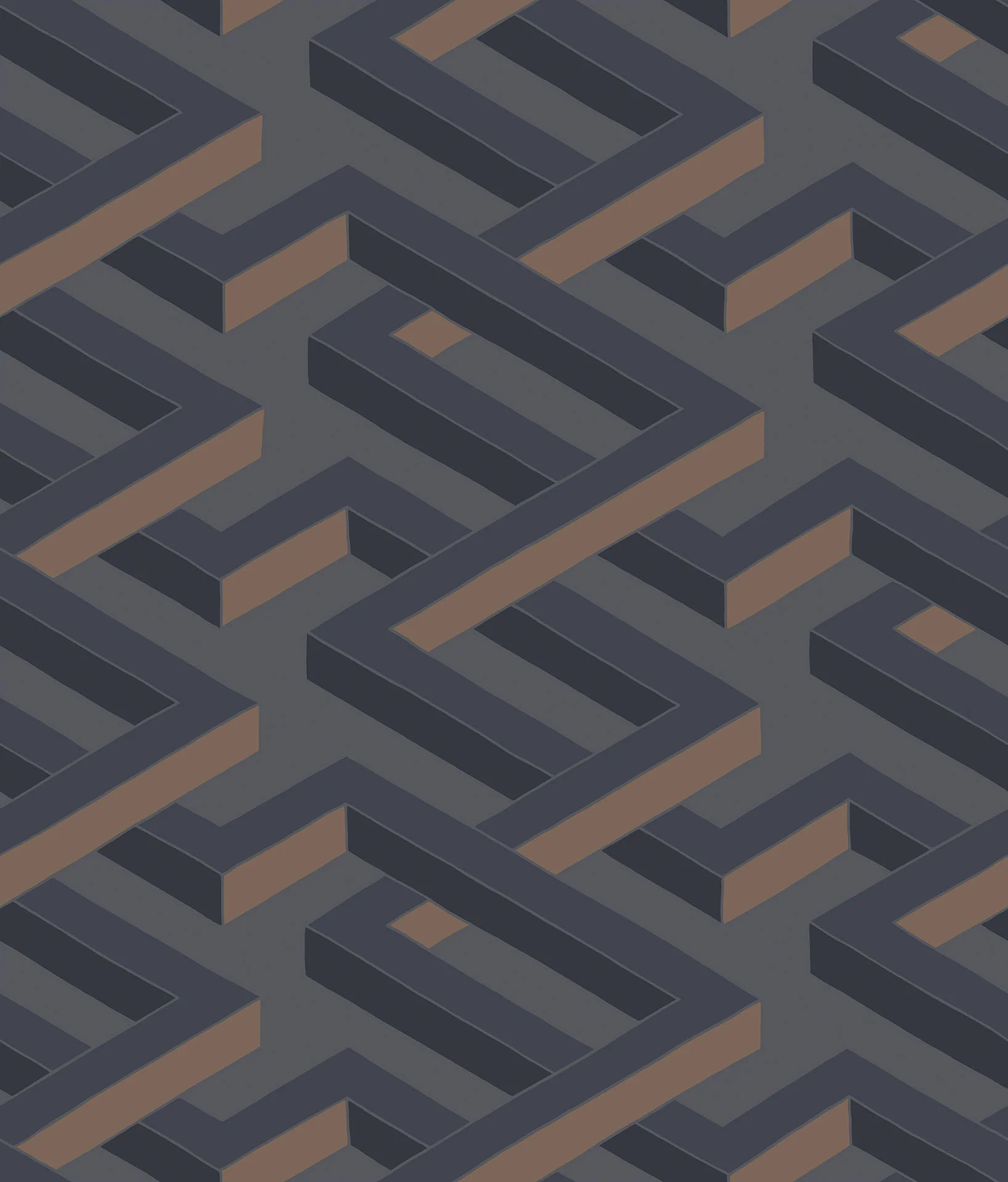 Metallic Bronze on Slate Grey