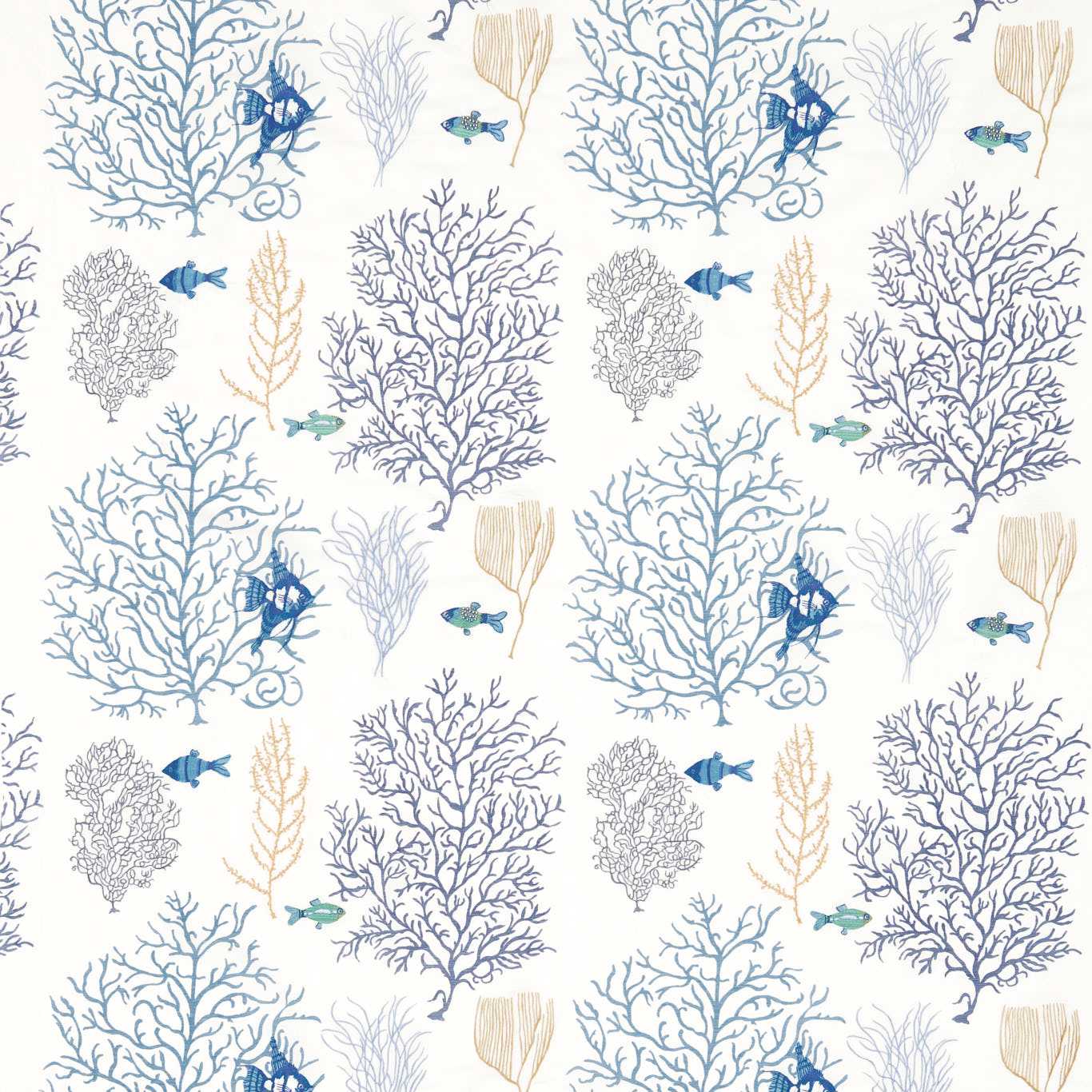 Sanderson Coral and Fish Embroidery