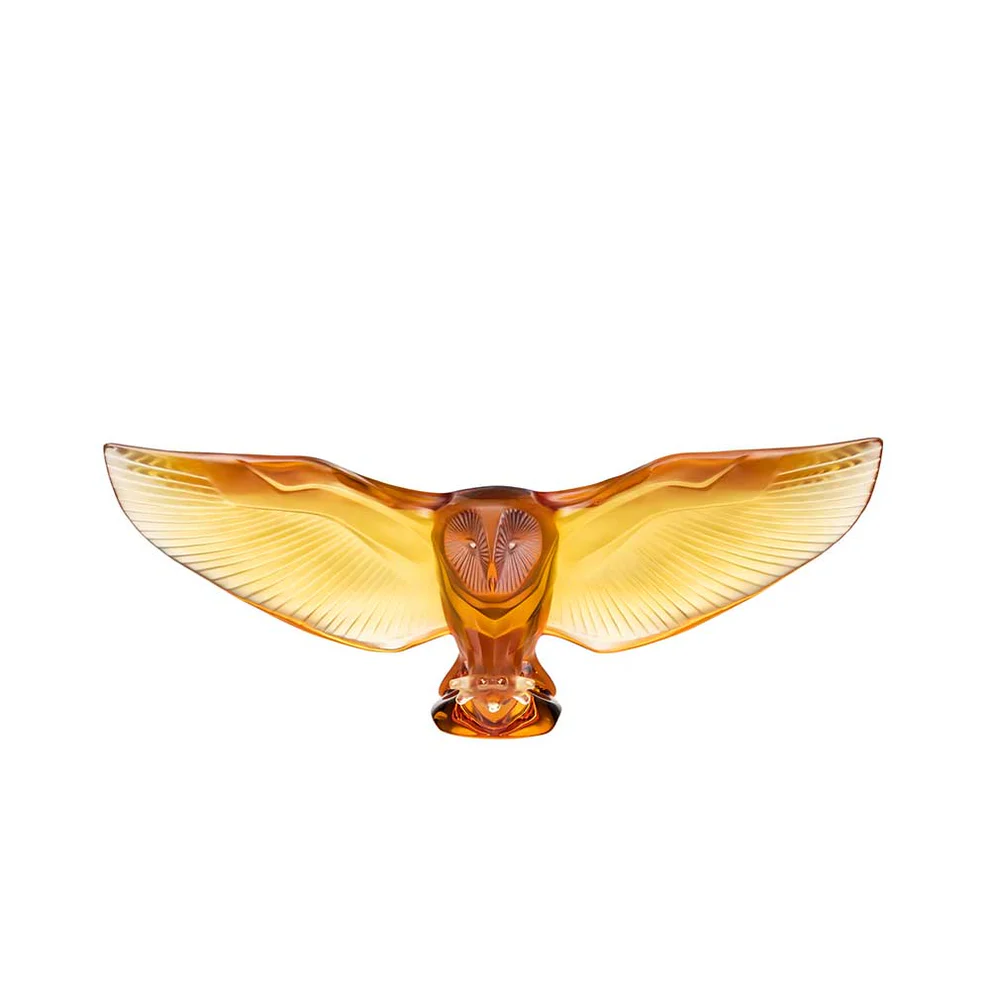 Lalique Bran Owl Sculpture