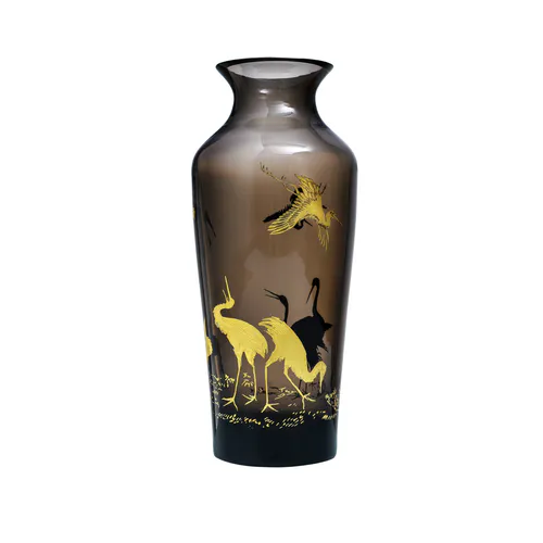 Moser Vase Tanganyika Smoke/Gold