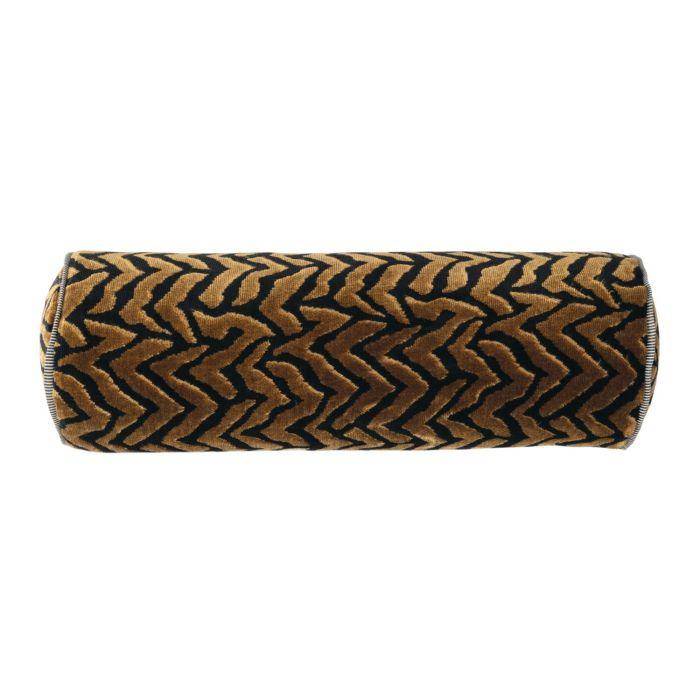 Casamance Silhouette Ocre noir 50x16 cm - Kissen mit Zebramuster