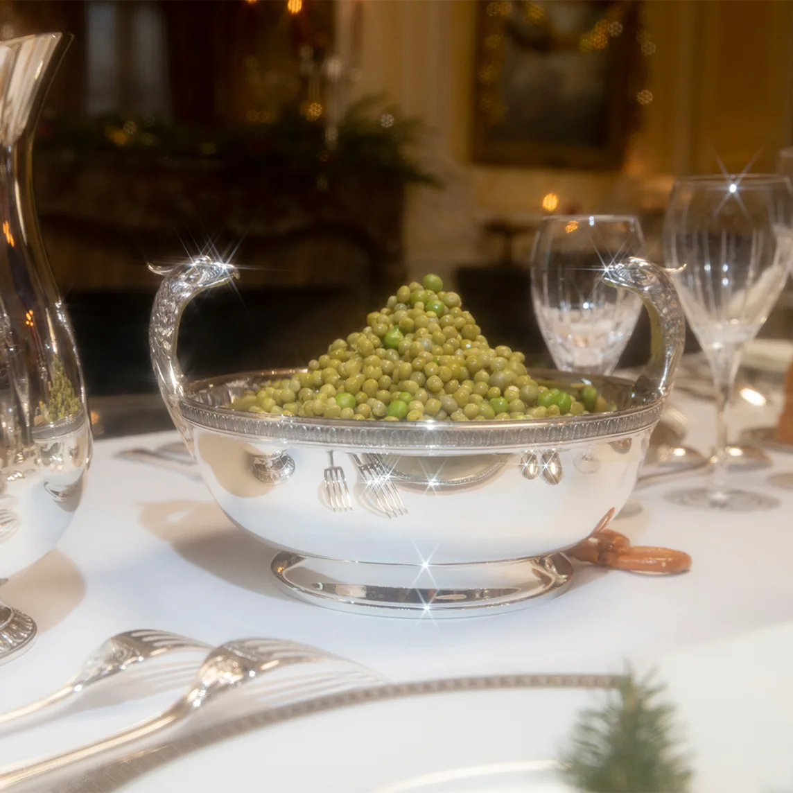 Christofle Malmaison Silver-Plated Schale/Tafelaufsatz