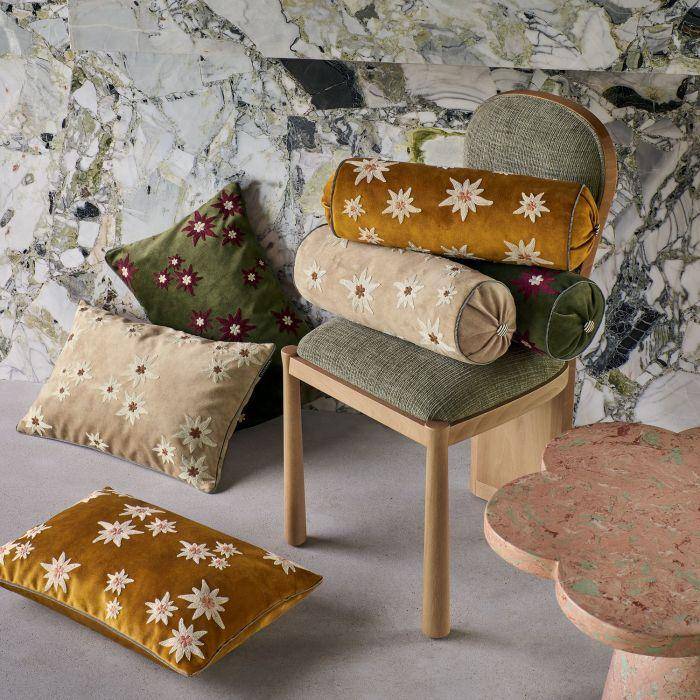 Casamance Ness Jaune Or 50x16 cm - Zylinder Kissenbezug