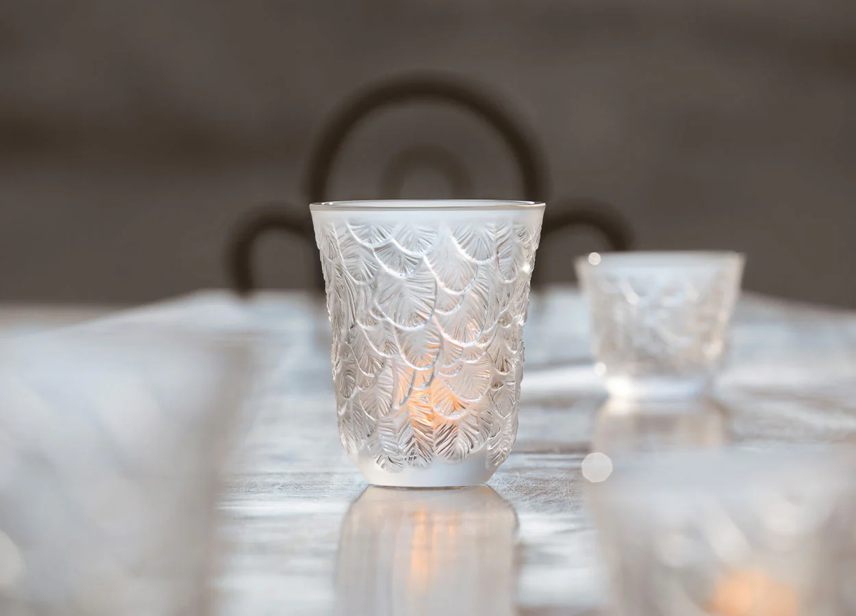 Lalique Grand Duc Votive aus klarem Kristall