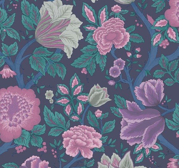 Mulberry, Purple & Teal on Ink