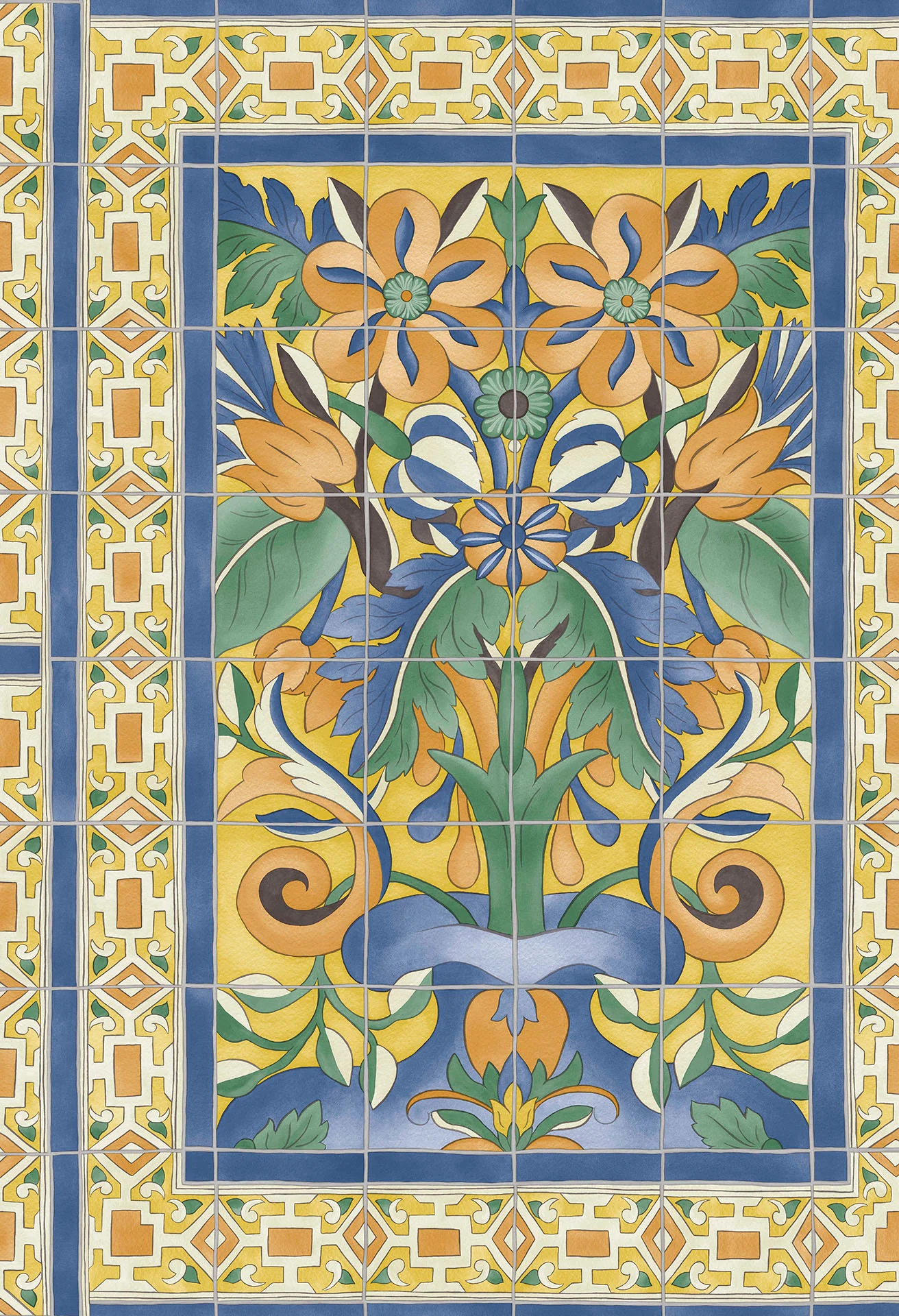 Marigold & Hyacinth on Canary Yellow