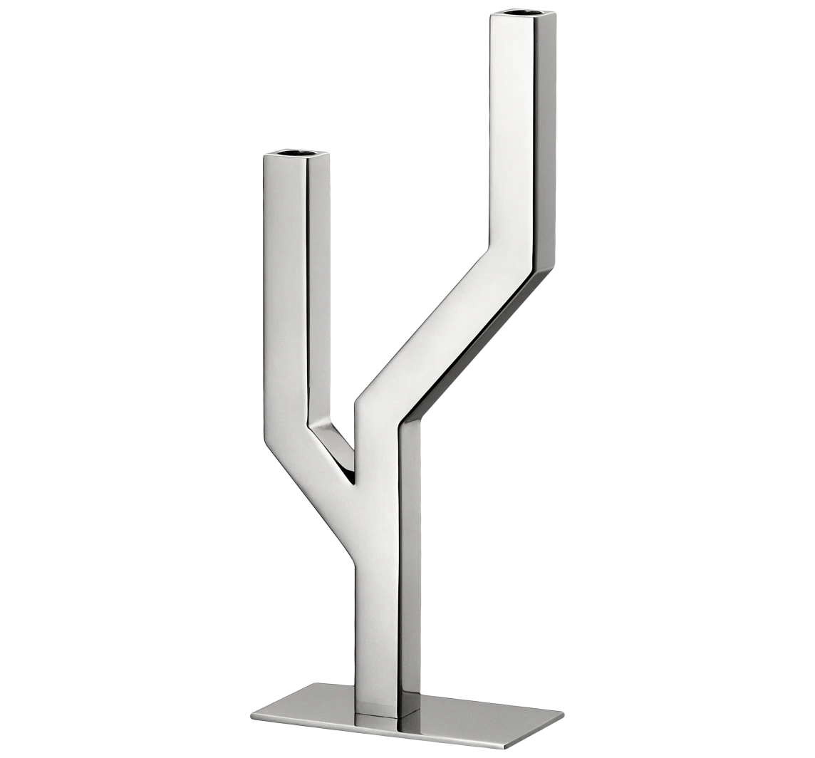 Christofle Arborescence Kerzenleuchter Edelstahl 2-armig