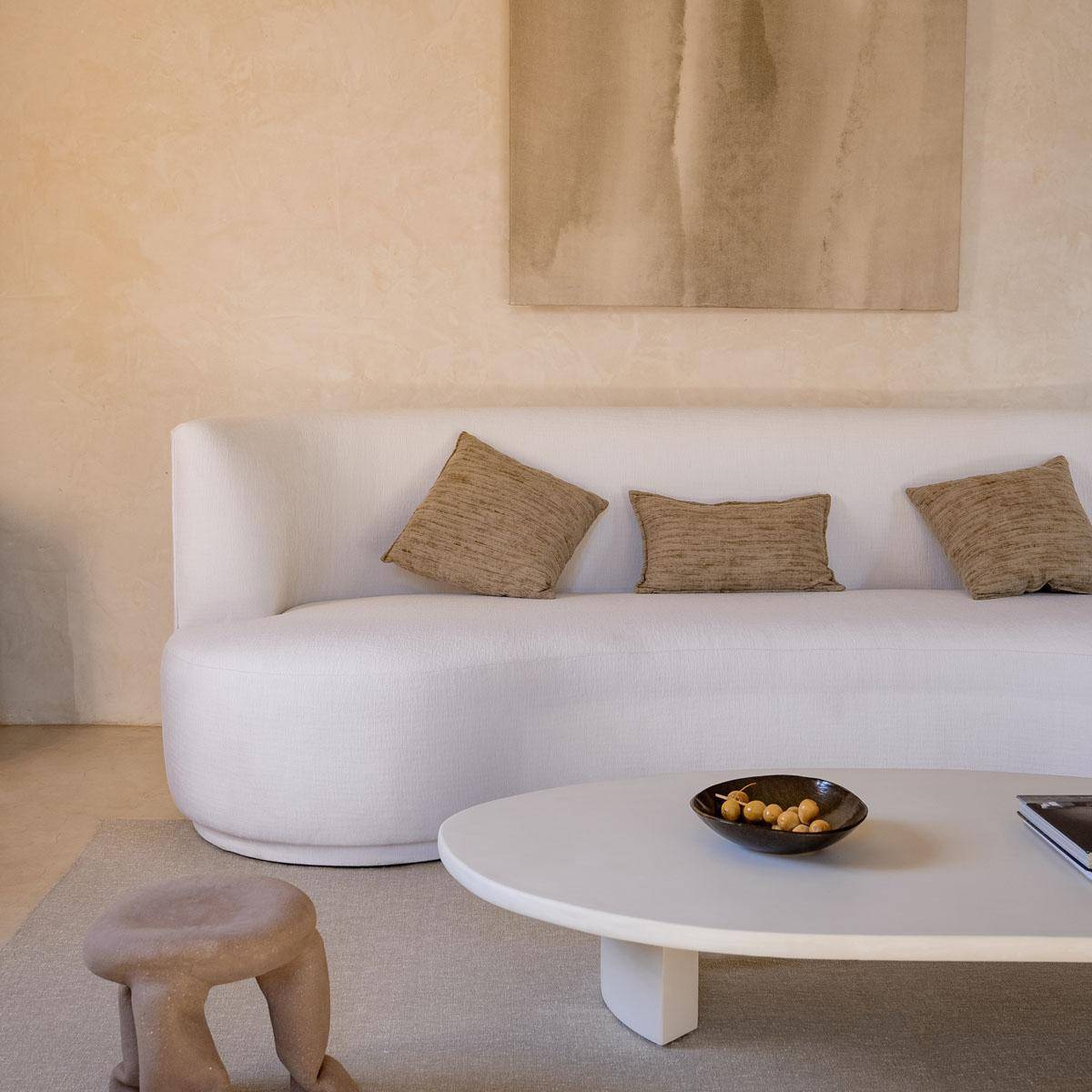Alhambra San – Naturleinen mit kunstvollem Design