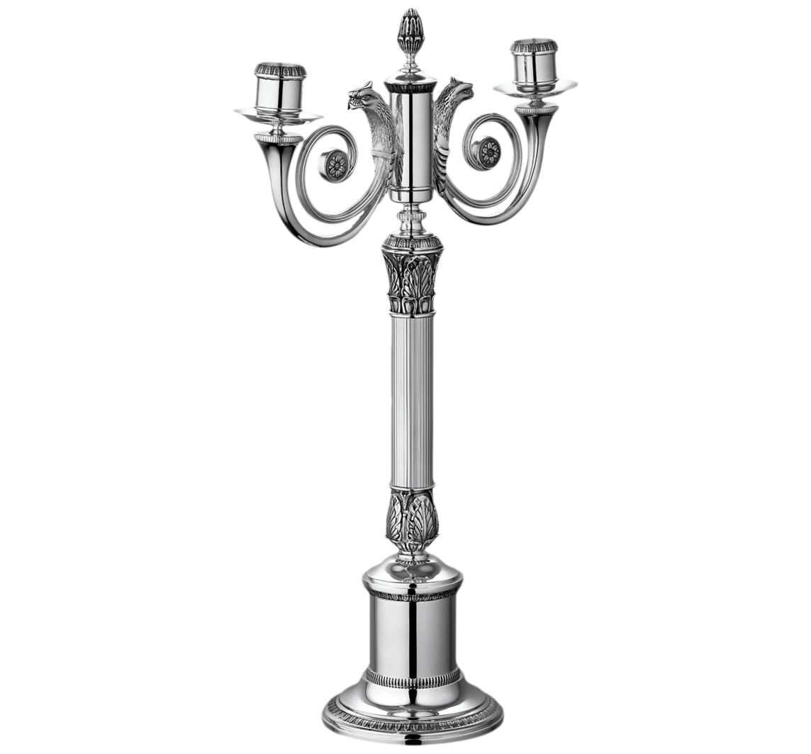 Christofle Malmaison Silver-Plated 2-er Kerzenleuchter