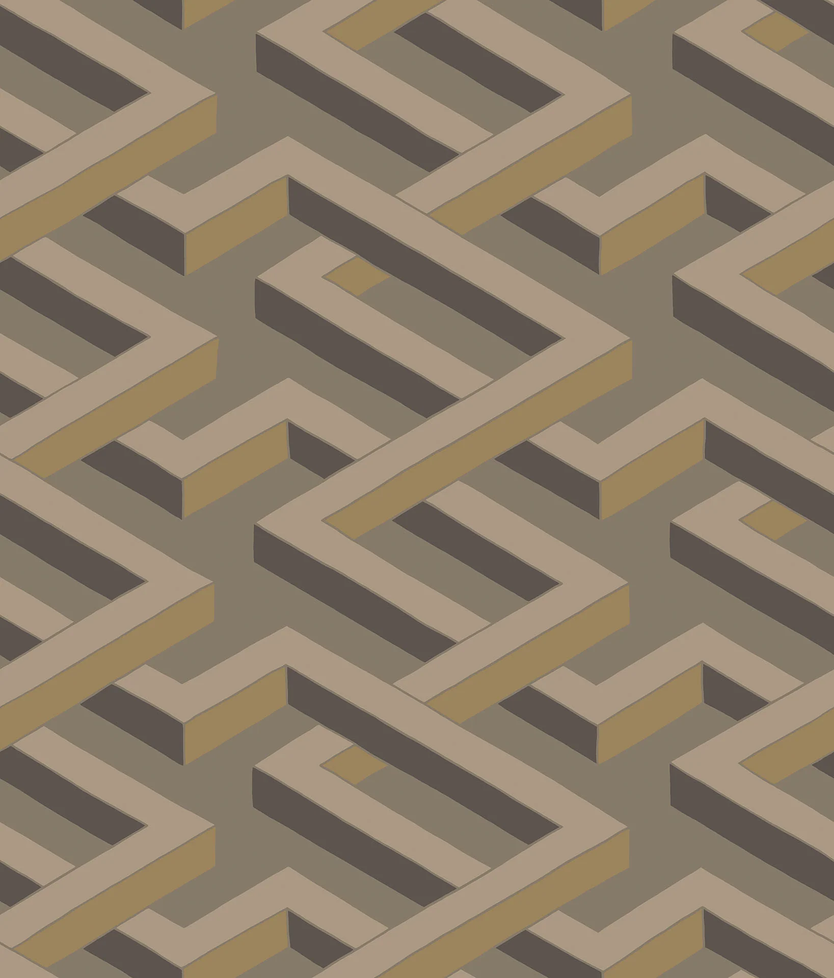 Metallic Bronze on Dark Taupe