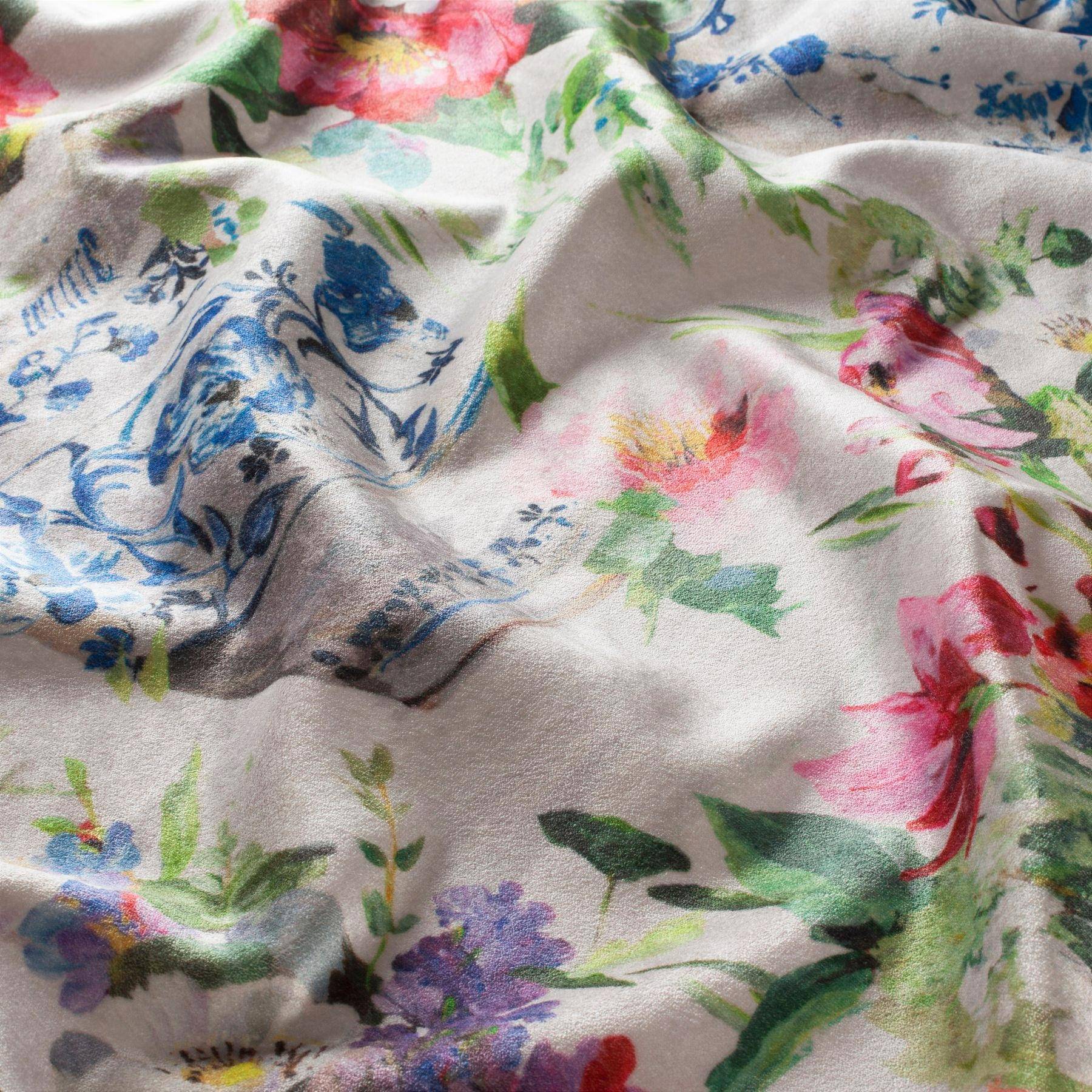 Carlucci Indigo Mind –Florales Chinoiserie-Motiv  Polster-Samt