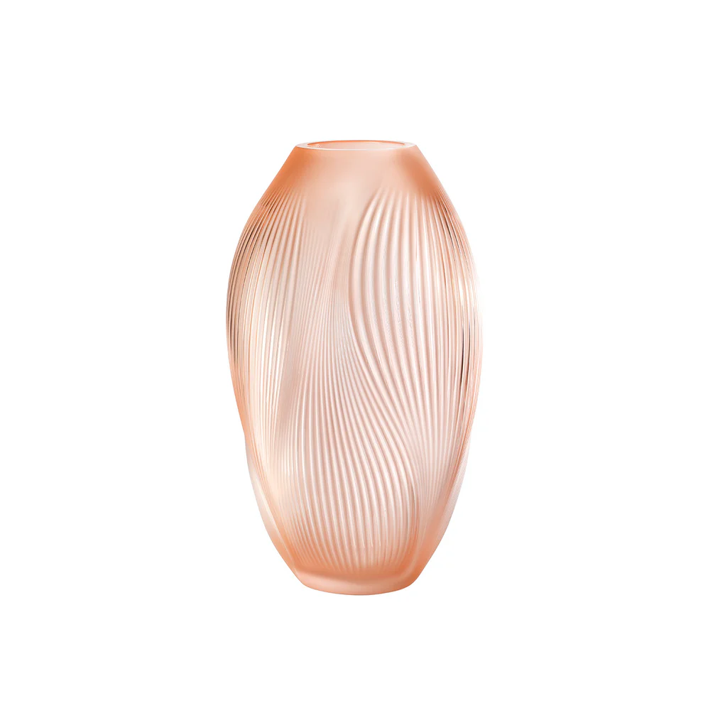 Lalique Alize Vase Klar mit Coral Patina