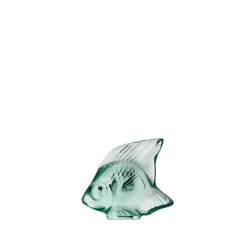 Lalique Fish Sculpture - Mint Green